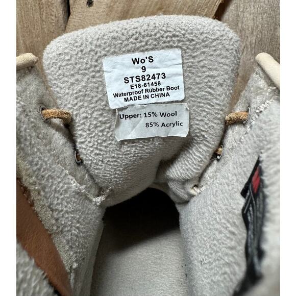 Sperry Duck Boots Waterproof Women's Size 9 White Wool Embossed Thinsulate Snow - Picture 6 of 12